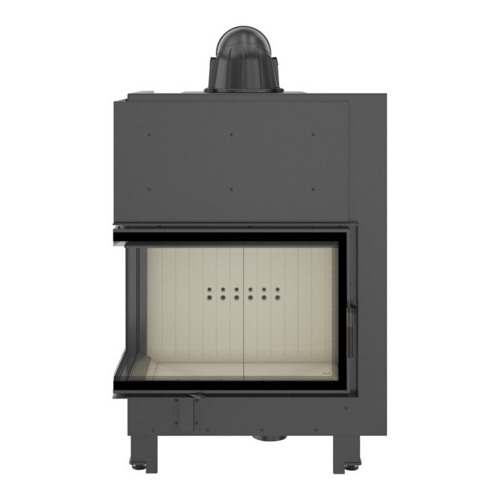 Insert cheminée MBA 17 BS vitre à gauche + 4 bouches recuperateur