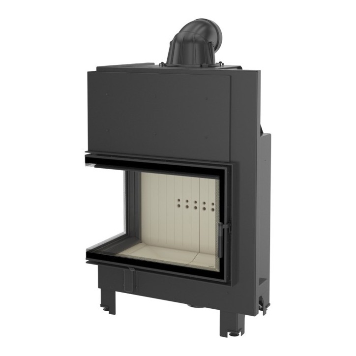 Insert cheminée MBA 17 BS vitre à gauche + 4 bouches recuperateur
