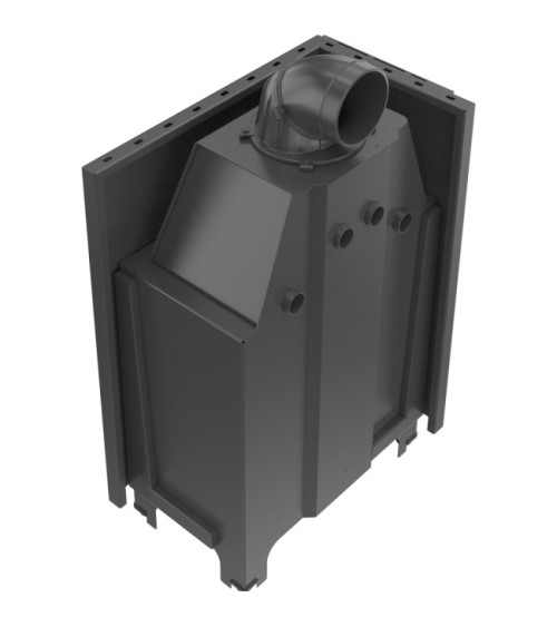 Insert cheminée MBA 17 BS vitre à gauche + 4 bouches recuperateur