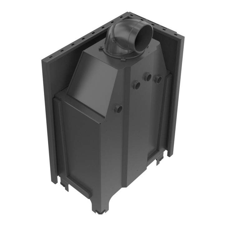 Insert cheminée MBA 17 BS vitre à gauche + 4 bouches recuperateur