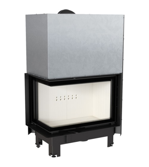 Insert cheminée MBA 17 BS vitre à gauche ouverture relevable + 4 bouches recuperateur