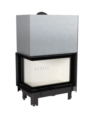 Insert cheminée MBA 17 BS vitre à gauche ouverture relevable + 4 bouches recuperateur