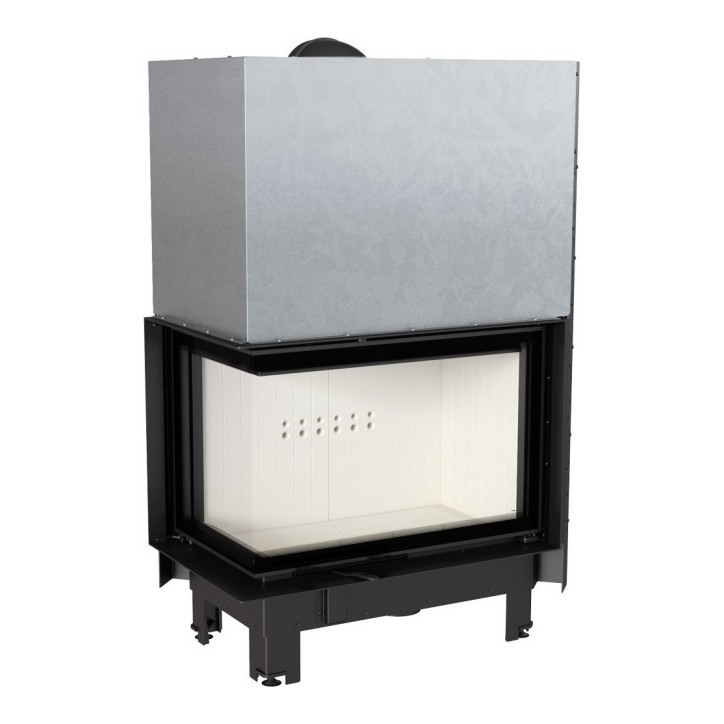 Insert cheminée MBA 17 BS vitre à gauche ouverture relevable + 4 bouches recuperateur