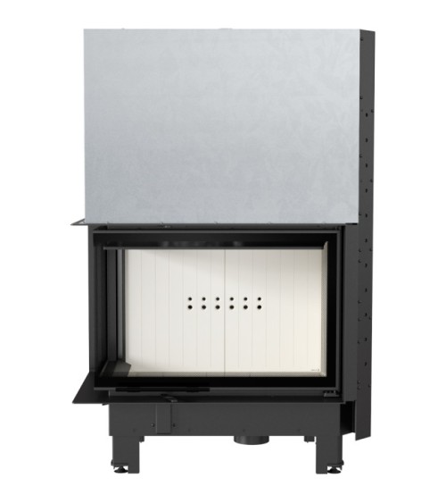 Insert cheminée MBA 17 BS vitre à gauche ouverture relevable + 4 bouches recuperateur