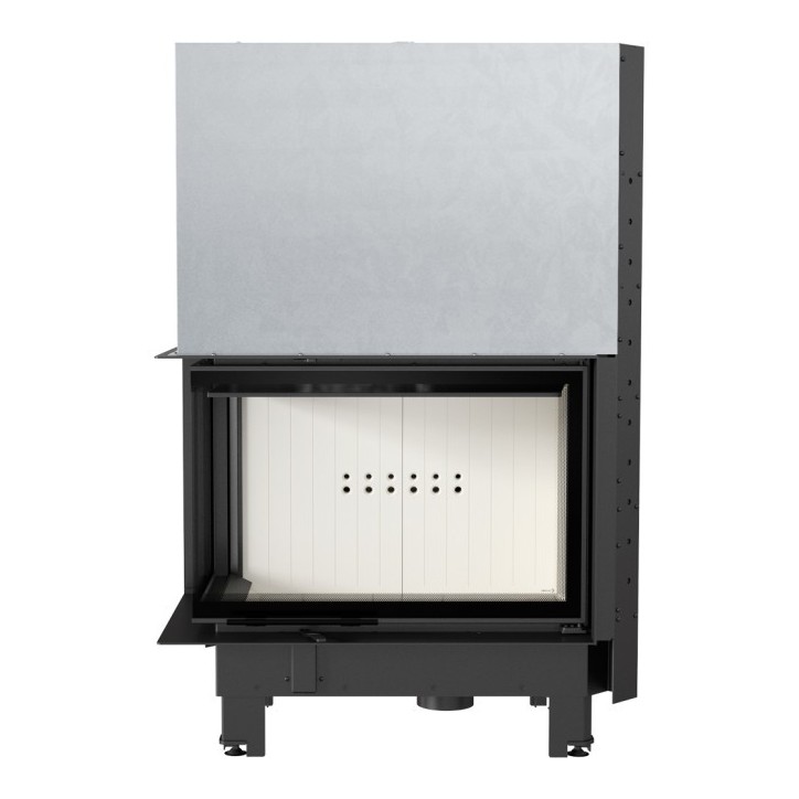 Insert cheminée MBA 17 BS vitre à gauche ouverture relevable + 4 bouches recuperateur