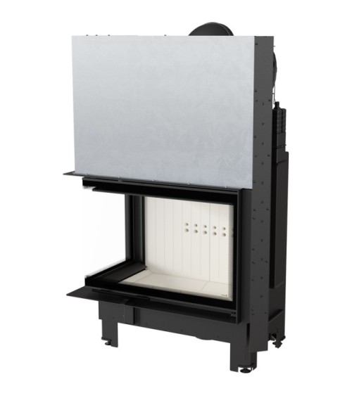 Insert cheminée MBA 17 BS vitre à gauche ouverture relevable + 4 bouches recuperateur