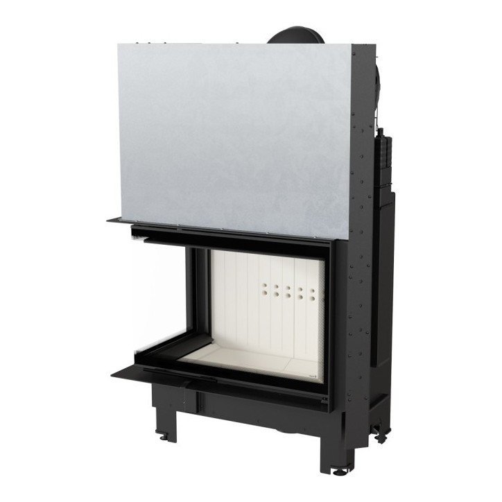 Insert cheminée MBA 17 BS vitre à gauche ouverture relevable + 4 bouches recuperateur