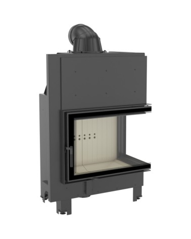 Insert cheminée MBA 17 BS vitre à droite + 4 bouches recuperateur