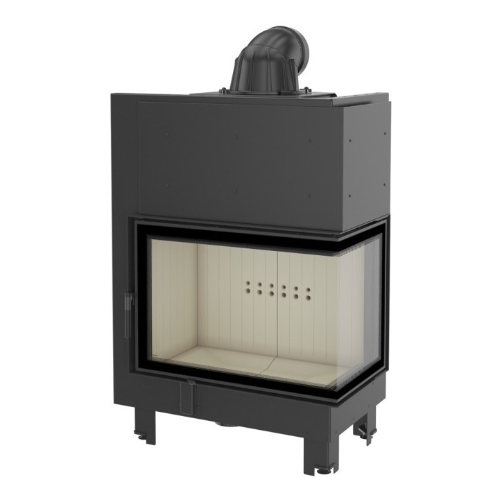 Insert cheminée MBA 17 BS vitre à droite + 4 bouches recuperateur