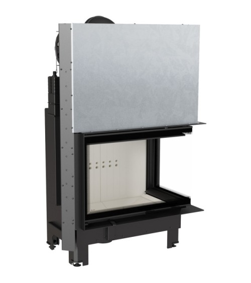 Insert cheminée MBA 17 BS vitre à droite ouverture relevable + 4 bouches recuperateur