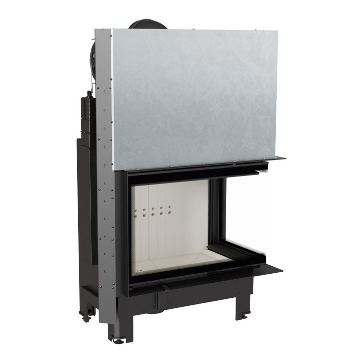 Insert cheminée MBA 17 BS vitre à droite ouverture relevable + 4 bouches recuperateur