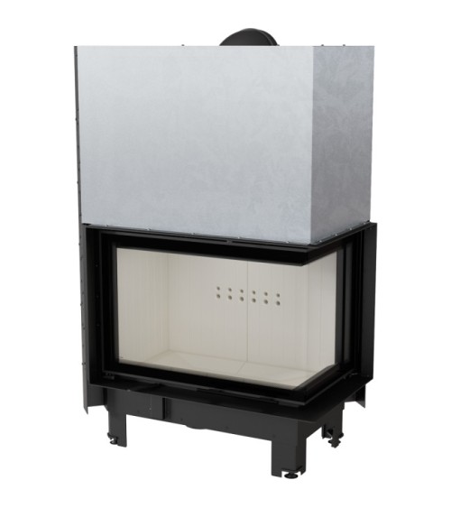 Insert cheminée MBA 17 BS vitre à droite ouverture relevable + 4 bouches recuperateur