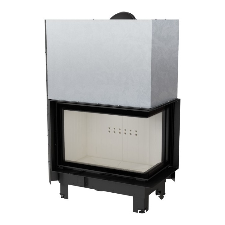 Insert cheminée MBA 17 BS vitre à droite ouverture relevable + 4 bouches recuperateur