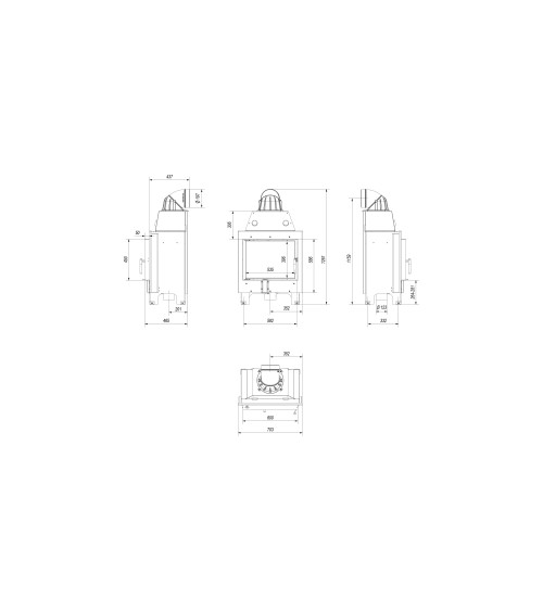 Insert cheminée MBM 10 + 2 bouches recuperateur