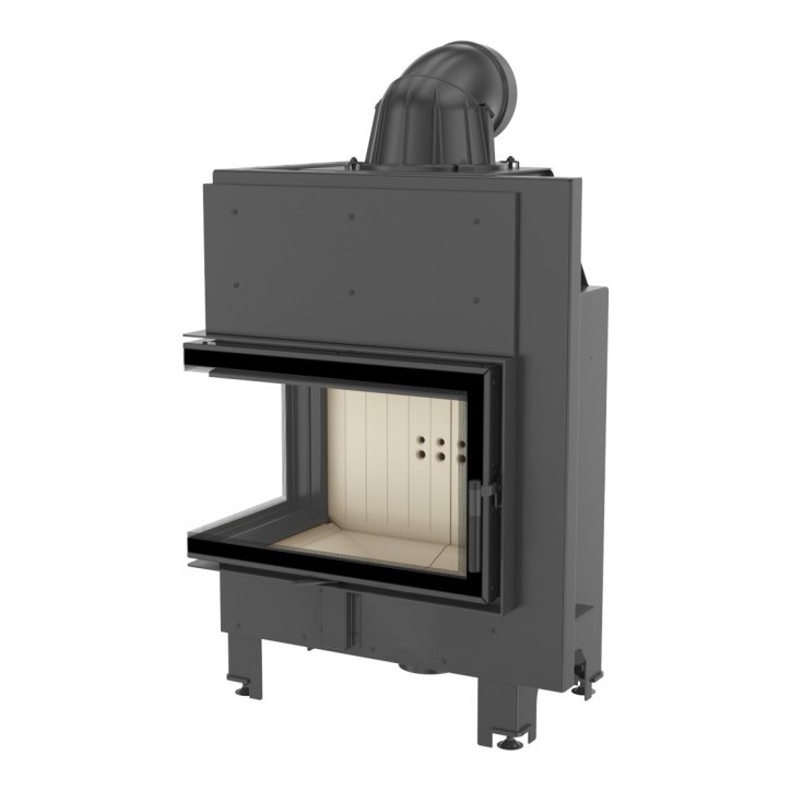 Insert cheminée MBM 10 BS vitre à gauche + 2 bouches recuperateur