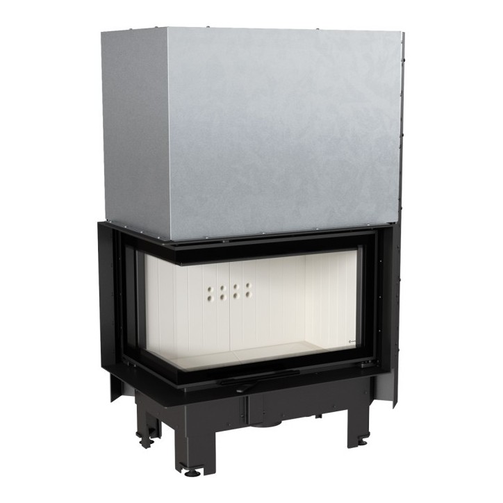 Insert cheminée MBM 10 BS vitre à gauche ouverture relevable + 1 bouches recuperateur