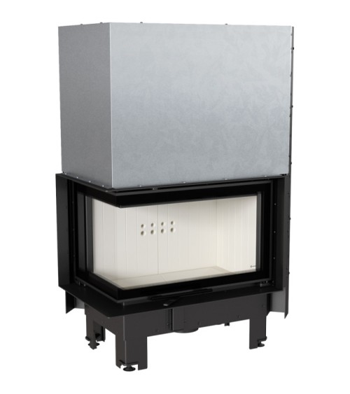 Insert cheminée MBM 10 BS vitre à gauche ouverture relevable + 1 bouches recuperateur