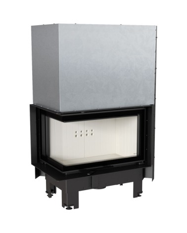 Insert cheminée MBM 10 BS vitre à gauche ouverture relevable + 1 bouches recuperateur