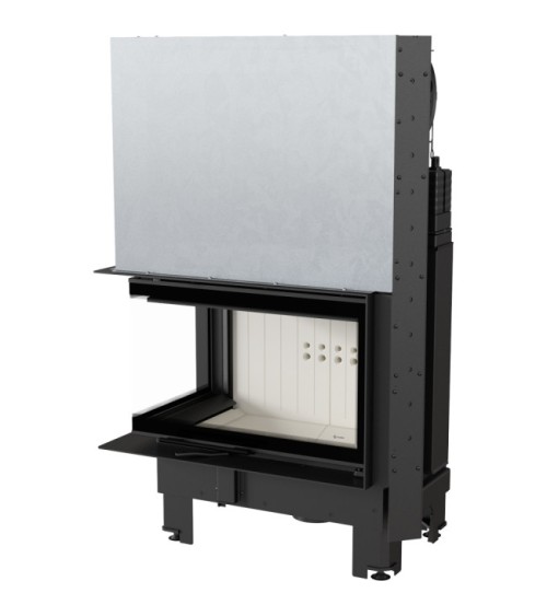 Insert cheminée MBM 10 BS vitre à gauche ouverture relevable + 1 bouches recuperateur