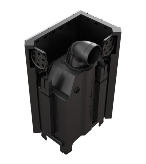 Insert cheminée MBM 10 BS vitre à gauche ouverture relevable + 1 bouches recuperateur