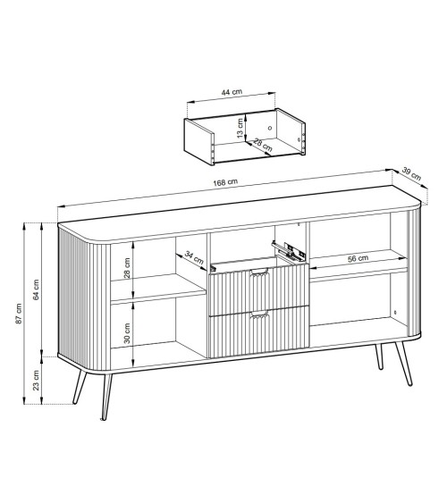 Buffet ROMA 168 cm Cashmere