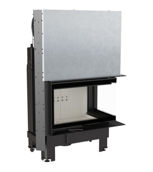 Insert cheminée MBM 10 BS vitre à droite ouverture relevable + 2 bouches recuperateur