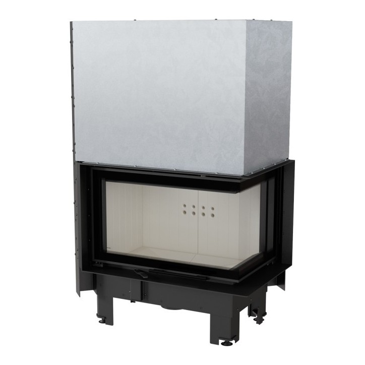 Insert cheminée MBM 10 BS vitre à droite ouverture relevable + 2 bouches recuperateur