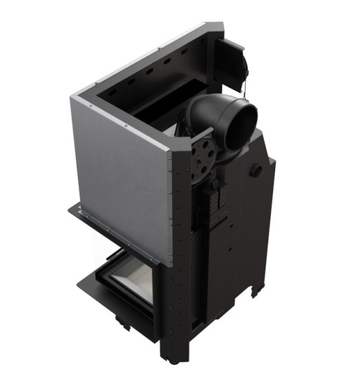 Insert cheminée MBM 10 BS vitre à droite ouverture relevable + 2 bouches recuperateur