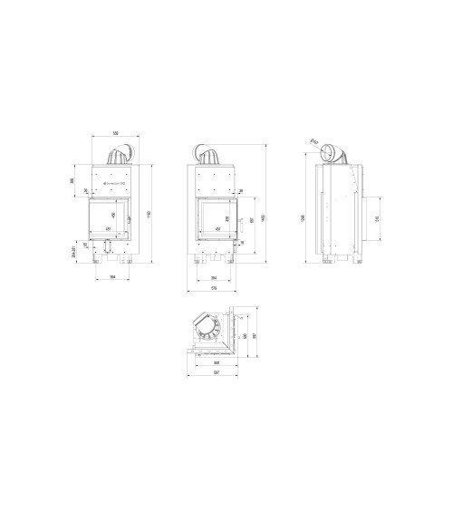 Insert cheminée MBN 12 BS vitre à gauche