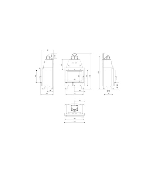 Insert cheminée MBO 15 + 4 bouches recuperateur