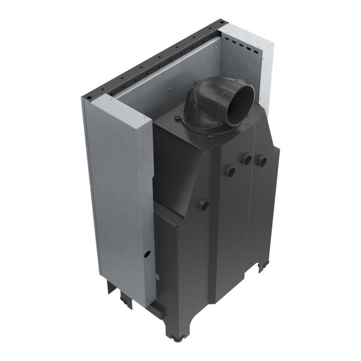 Insert cheminée MBO 15 ouverture relevable + 4 bouches recuperateur