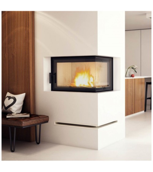 Insert cheminée MBO 15 BS vitre à droite + 4 bouches recuperateur