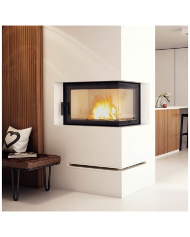 Insert cheminée MBO 15 BS vitre à droite + 4 bouches recuperateur