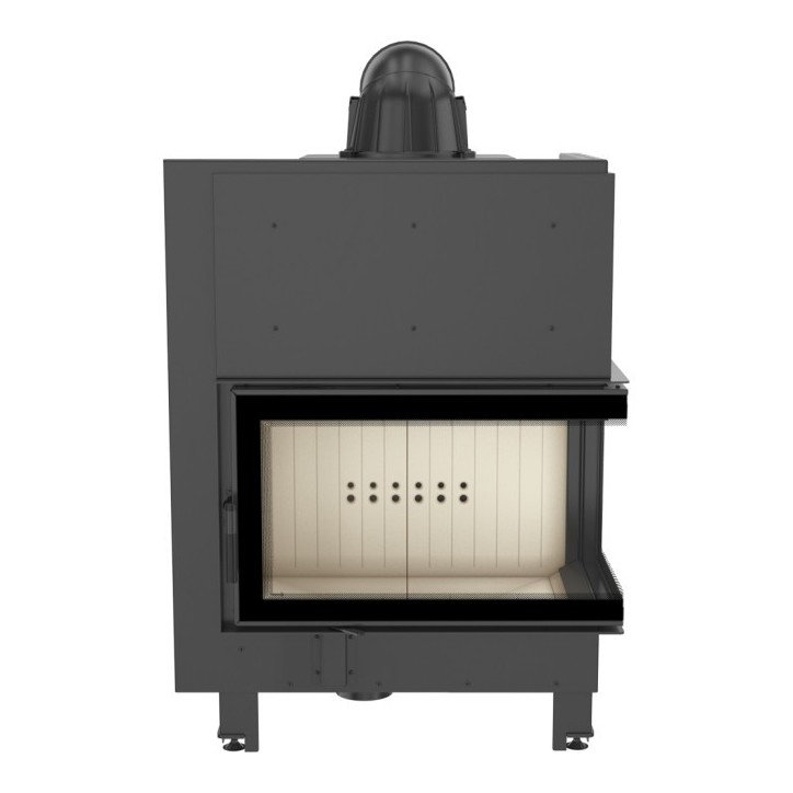 Insert cheminée MBO 15 BS vitre à droite + 4 bouches recuperateur