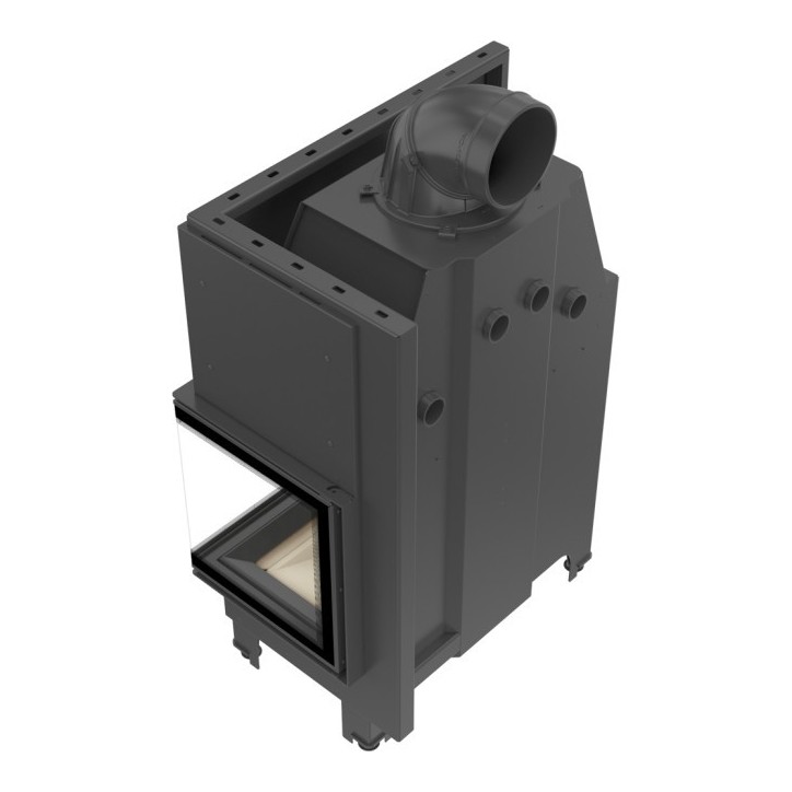 Insert cheminée MBO 15 BS vitre à droite + 4 bouches recuperateur