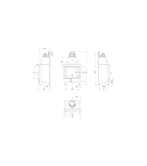 Insert cheminée MBZ 13 + 3 bouches recuperateur