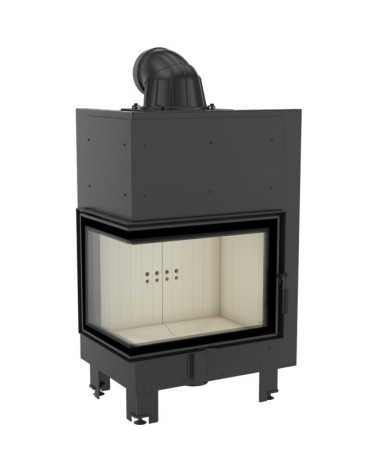 Insert cheminée MBZ 13 BS vitre à gauche + 3 bouches recuperateur