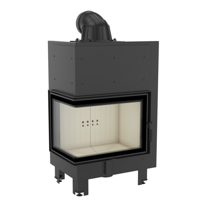 Insert cheminée MBZ 13 BS vitre à gauche + 3 bouches recuperateur