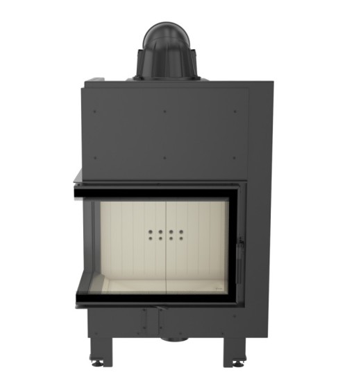 Insert cheminée MBZ 13 BS vitre à gauche + 3 bouches recuperateur