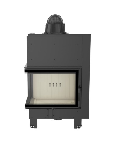 Insert cheminée MBZ 13 BS vitre à gauche + 3 bouches recuperateur