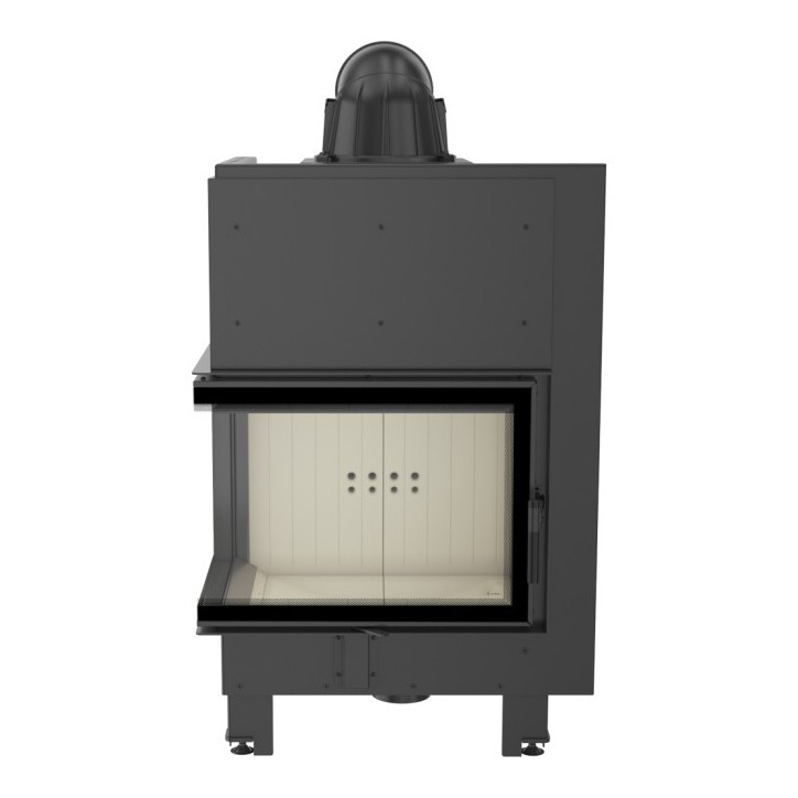 Insert cheminée MBZ 13 BS vitre à gauche + 3 bouches recuperateur