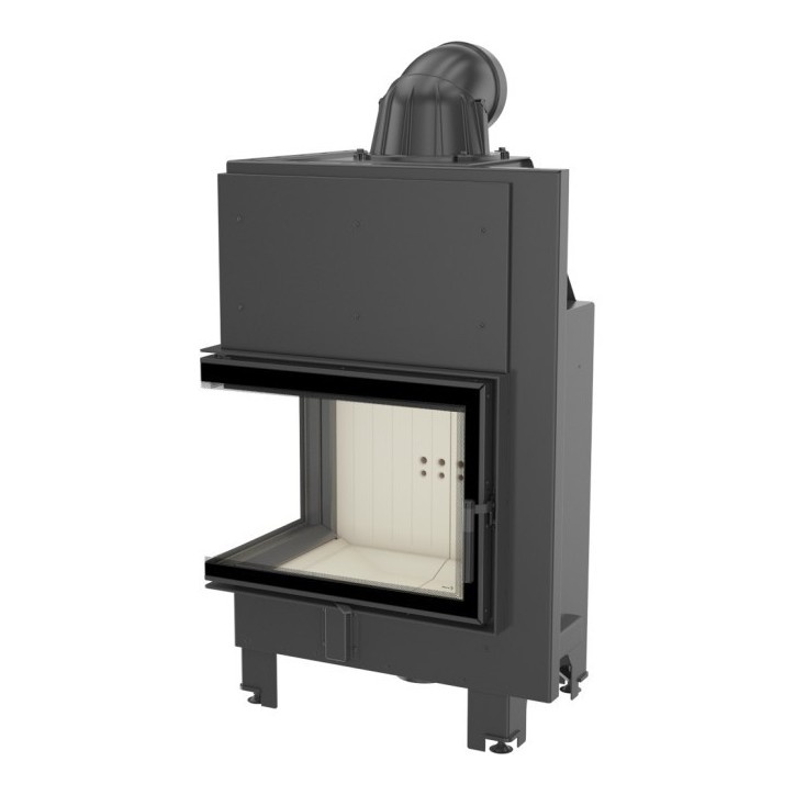 Insert cheminée MBZ 13 BS vitre à gauche + 3 bouches recuperateur