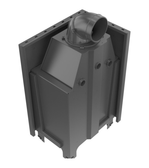 Insert cheminée MBZ 13 BS vitre à gauche + 3 bouches recuperateur