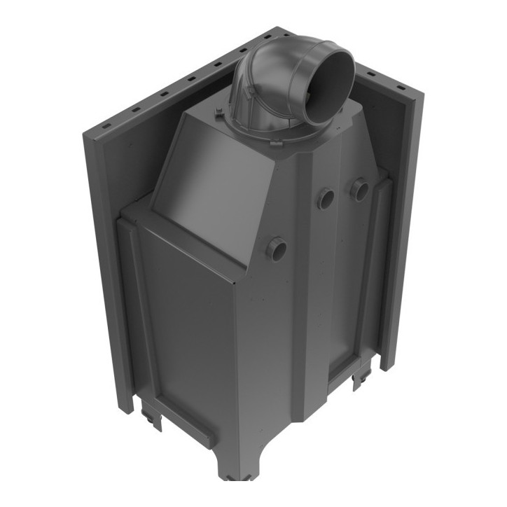 Insert cheminée MBZ 13 BS vitre à gauche + 3 bouches recuperateur