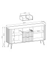 Buffet ROMA 168 cm Noir