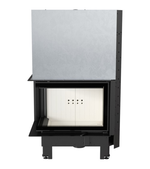 Insert cheminée MBZ 13 BS vitre à gauche ouverture relevable + 3 bouches recuperateur