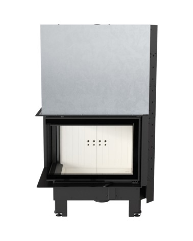 Insert cheminée MBZ 13 BS vitre à gauche ouverture relevable + 3 bouches recuperateur