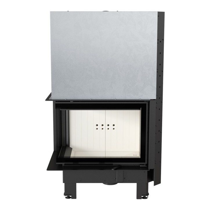 Insert cheminée MBZ 13 BS vitre à gauche ouverture relevable + 3 bouches recuperateur