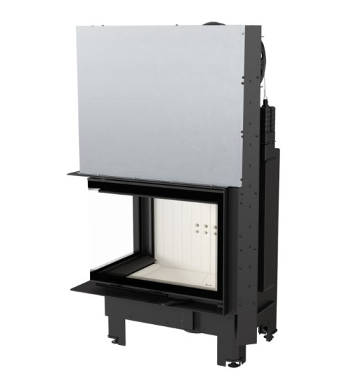 Insert cheminée MBZ 13 BS vitre à gauche ouverture relevable + 3 bouches recuperateur