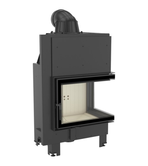 Insert cheminée MBZ 13 BS vitre à droite + 3 bouches recuperateur